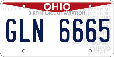 OH license plate GLN6665