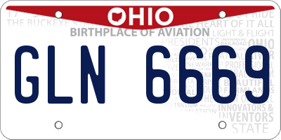 OH license plate GLN6669