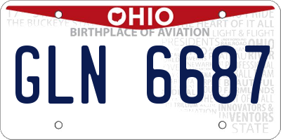 OH license plate GLN6687