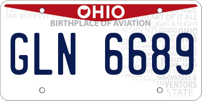 OH license plate GLN6689
