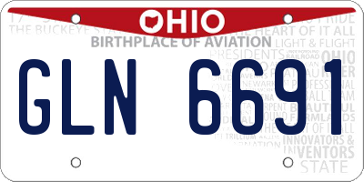 OH license plate GLN6691