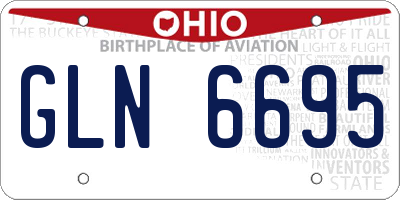 OH license plate GLN6695