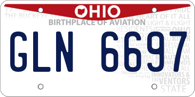 OH license plate GLN6697