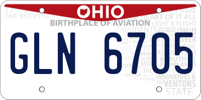OH license plate GLN6705