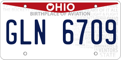 OH license plate GLN6709