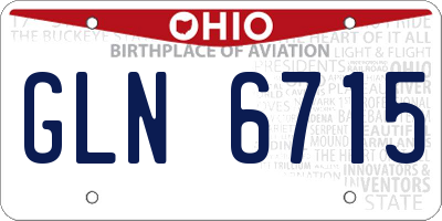 OH license plate GLN6715