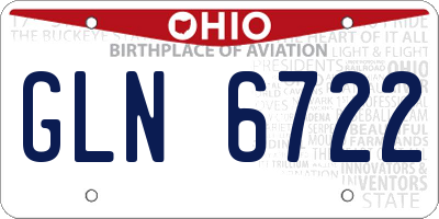 OH license plate GLN6722