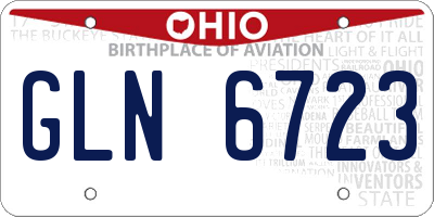 OH license plate GLN6723