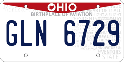 OH license plate GLN6729