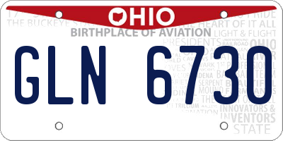 OH license plate GLN6730