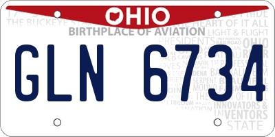 OH license plate GLN6734