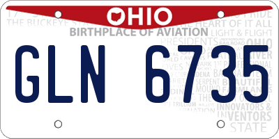 OH license plate GLN6735