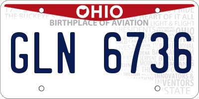 OH license plate GLN6736