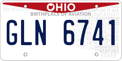 OH license plate GLN6741
