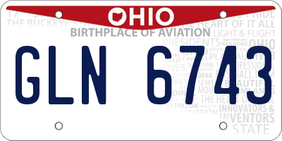 OH license plate GLN6743