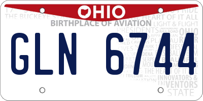 OH license plate GLN6744