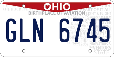 OH license plate GLN6745