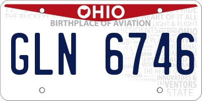 OH license plate GLN6746