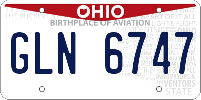 OH license plate GLN6747
