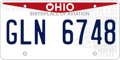 OH license plate GLN6748
