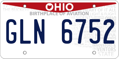 OH license plate GLN6752