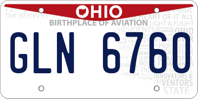 OH license plate GLN6760