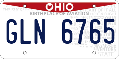 OH license plate GLN6765