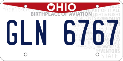 OH license plate GLN6767