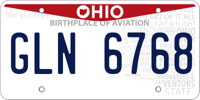 OH license plate GLN6768