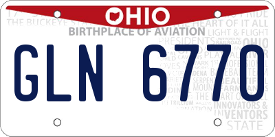 OH license plate GLN6770
