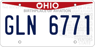 OH license plate GLN6771