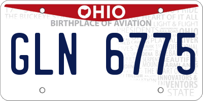 OH license plate GLN6775
