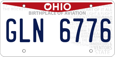 OH license plate GLN6776
