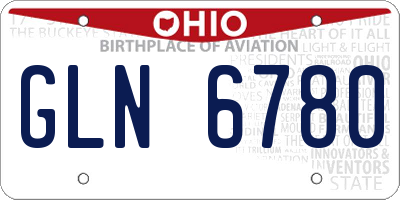 OH license plate GLN6780