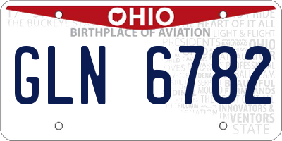 OH license plate GLN6782