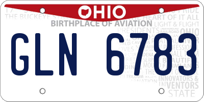 OH license plate GLN6783