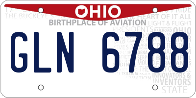 OH license plate GLN6788