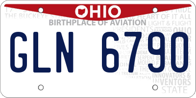 OH license plate GLN6790