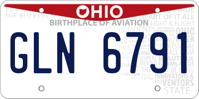 OH license plate GLN6791