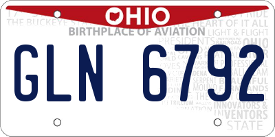 OH license plate GLN6792
