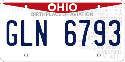 OH license plate GLN6793