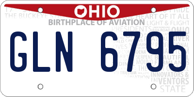 OH license plate GLN6795