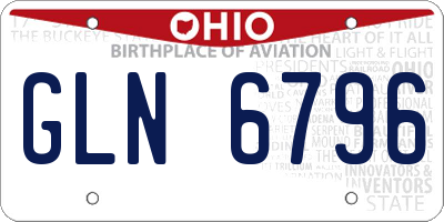 OH license plate GLN6796