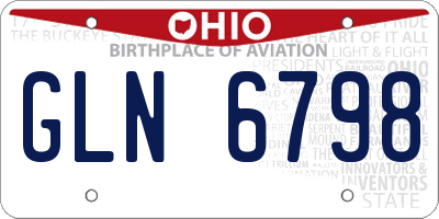 OH license plate GLN6798