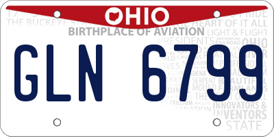 OH license plate GLN6799