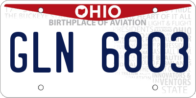 OH license plate GLN6803