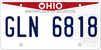 OH license plate GLN6818