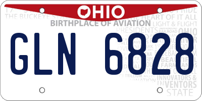 OH license plate GLN6828