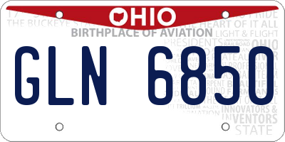 OH license plate GLN6850