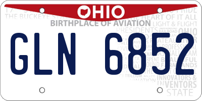 OH license plate GLN6852